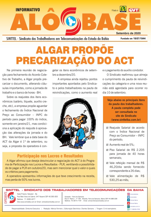 Algar propõe precarização do Acordo Coletivo de Trabalho