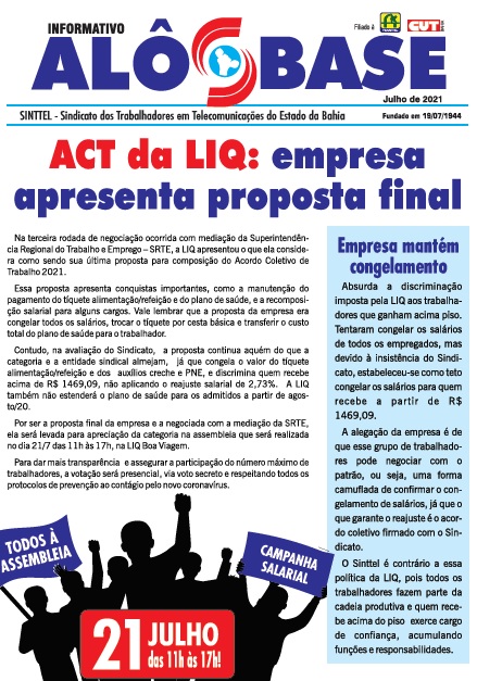 ACT da LIQ: empresa apresenta proposta final