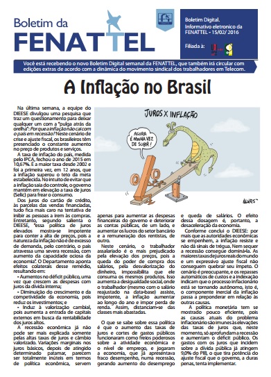 Jornal da Fenattel: A inflação no Brasil